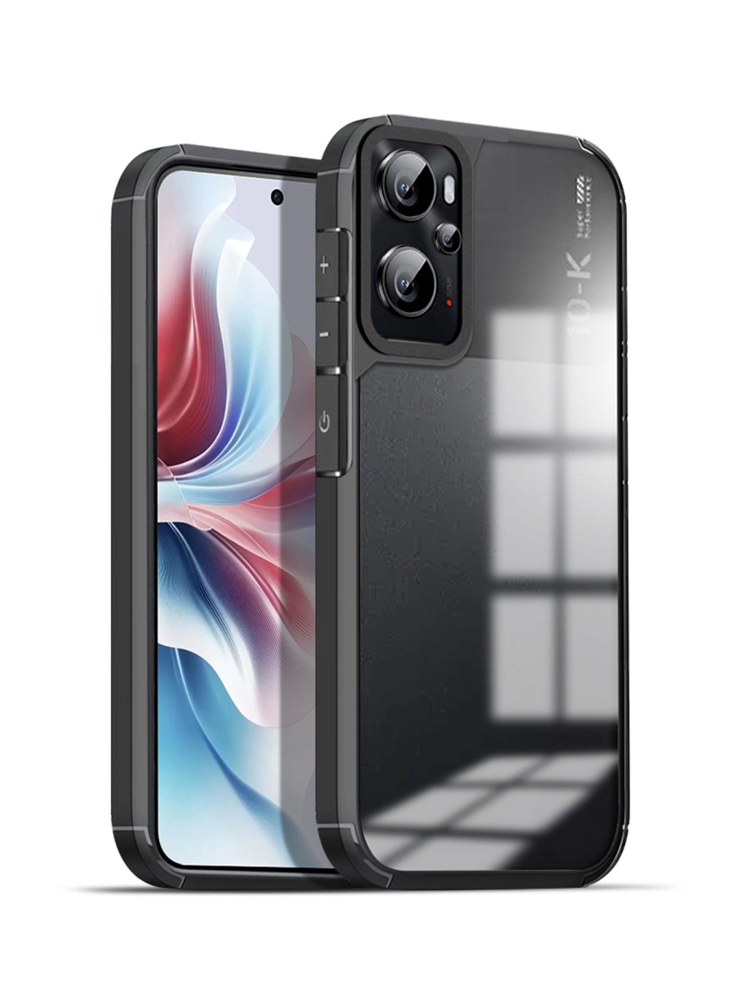 

Karwan Solid Oppo K10 4G Shockproof Bumper Back Case, Black