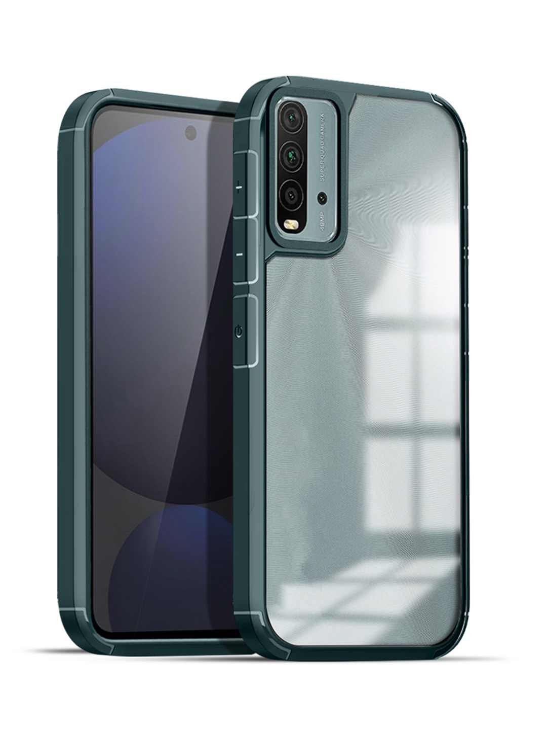 

Karwan Solid Redmi 9 Power Shockproof Bumper Back Case, Green