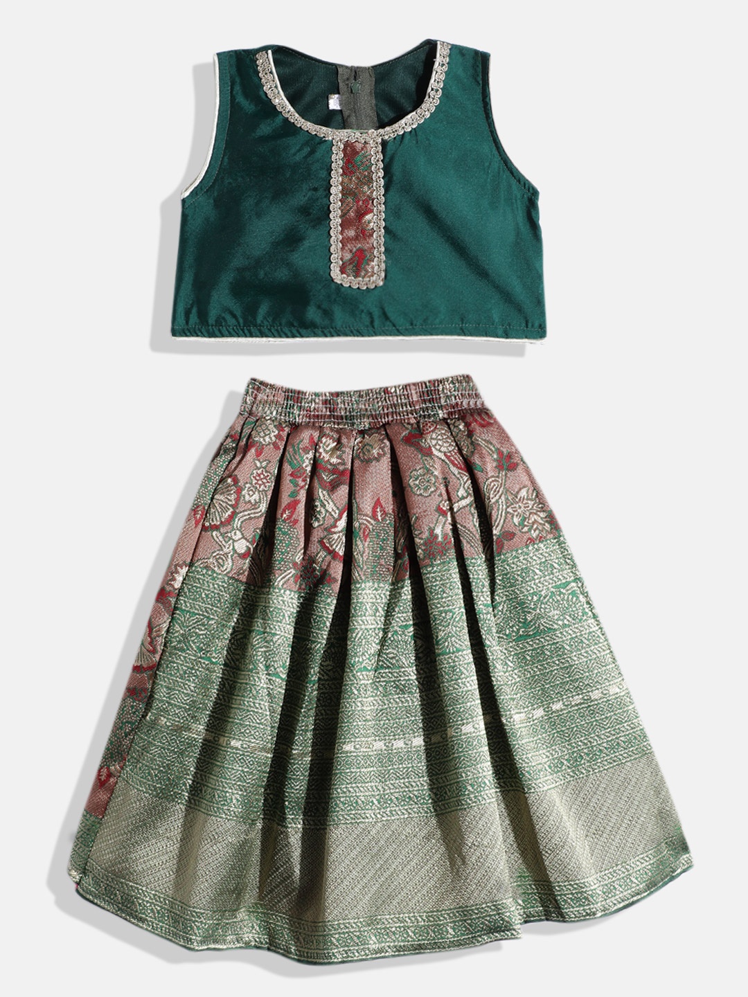 

Aarika Girls Ready to Wear Lehenga & Choli With Sequinned Detail, Green