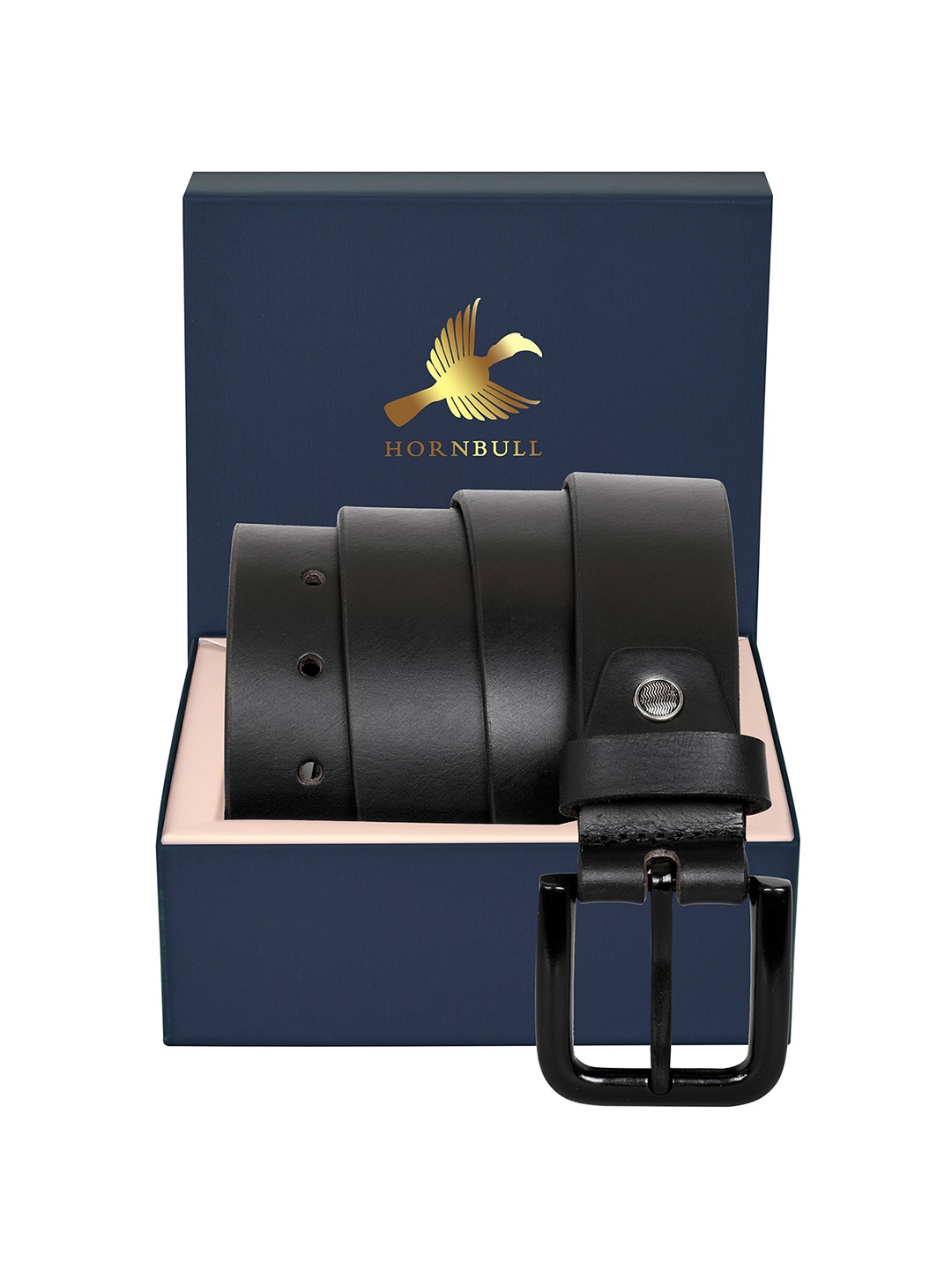 

Hornbull Men Bravo Washed Black Top Grain Casual Leather Belt