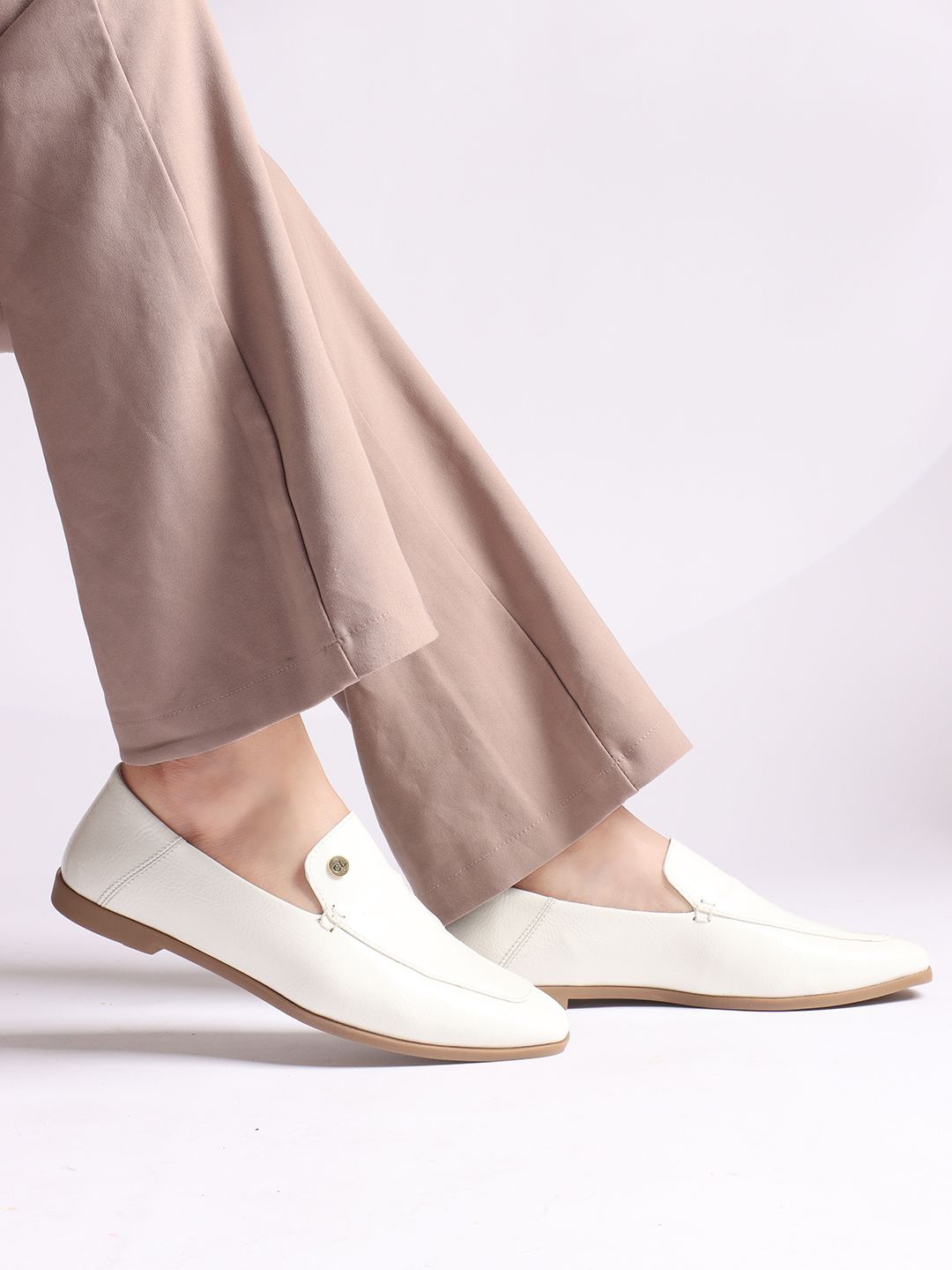

Carlton London Women Square Toe Loafers, White