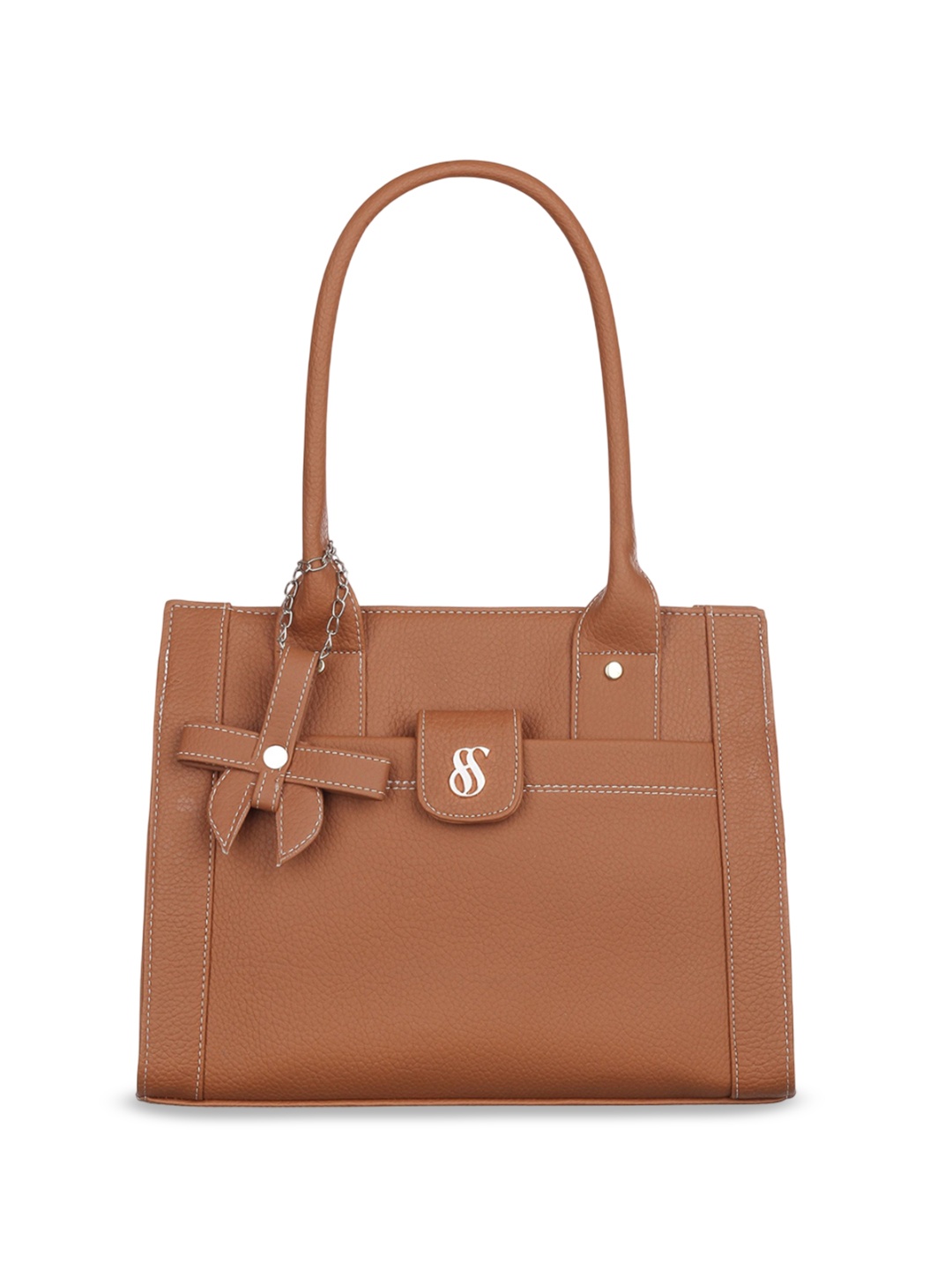 

Fostelo Women Textured Structured Handheld Bag, Tan