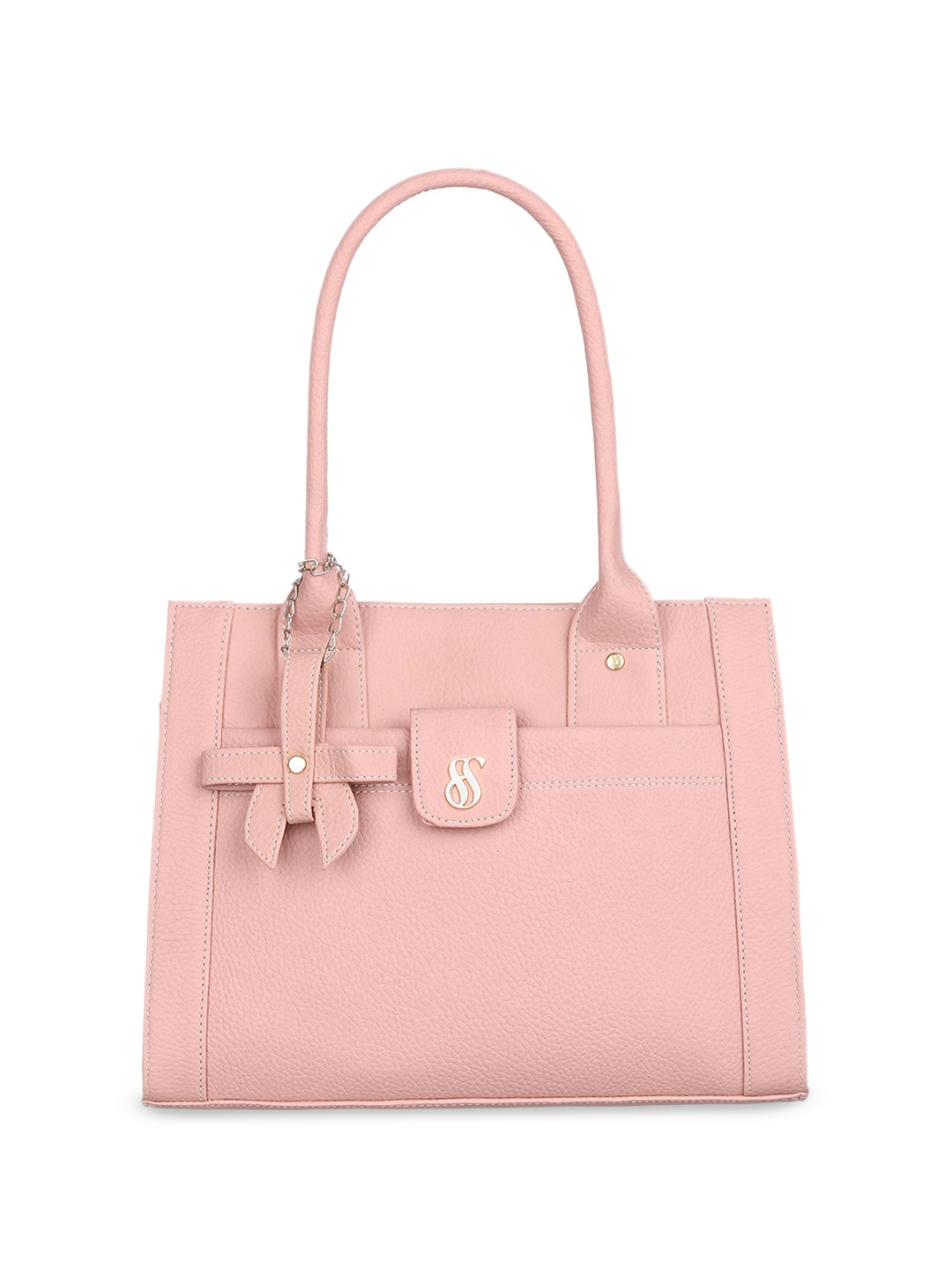 

Fostelo Women Textured Structured Handheld Bag, Pink
