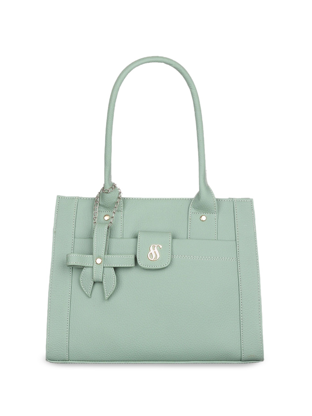 

Fostelo Women Textured Structured Handheld Bag, Green