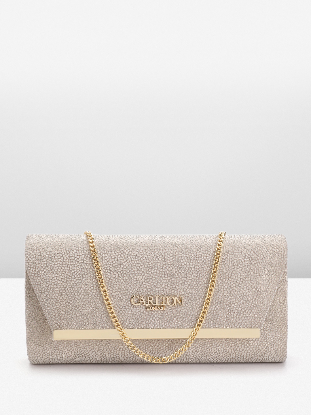 

Carlton London Textured Envelope Clutch, Beige