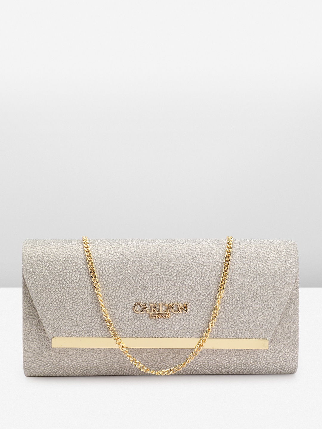 

Carlton London Textured Envelope Clutch, Beige