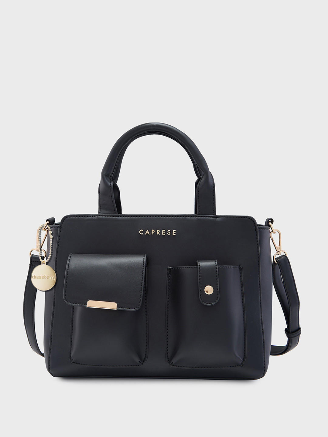 

DressBerry X CAPRESE Women Solid Structured Handheld Bag, Black