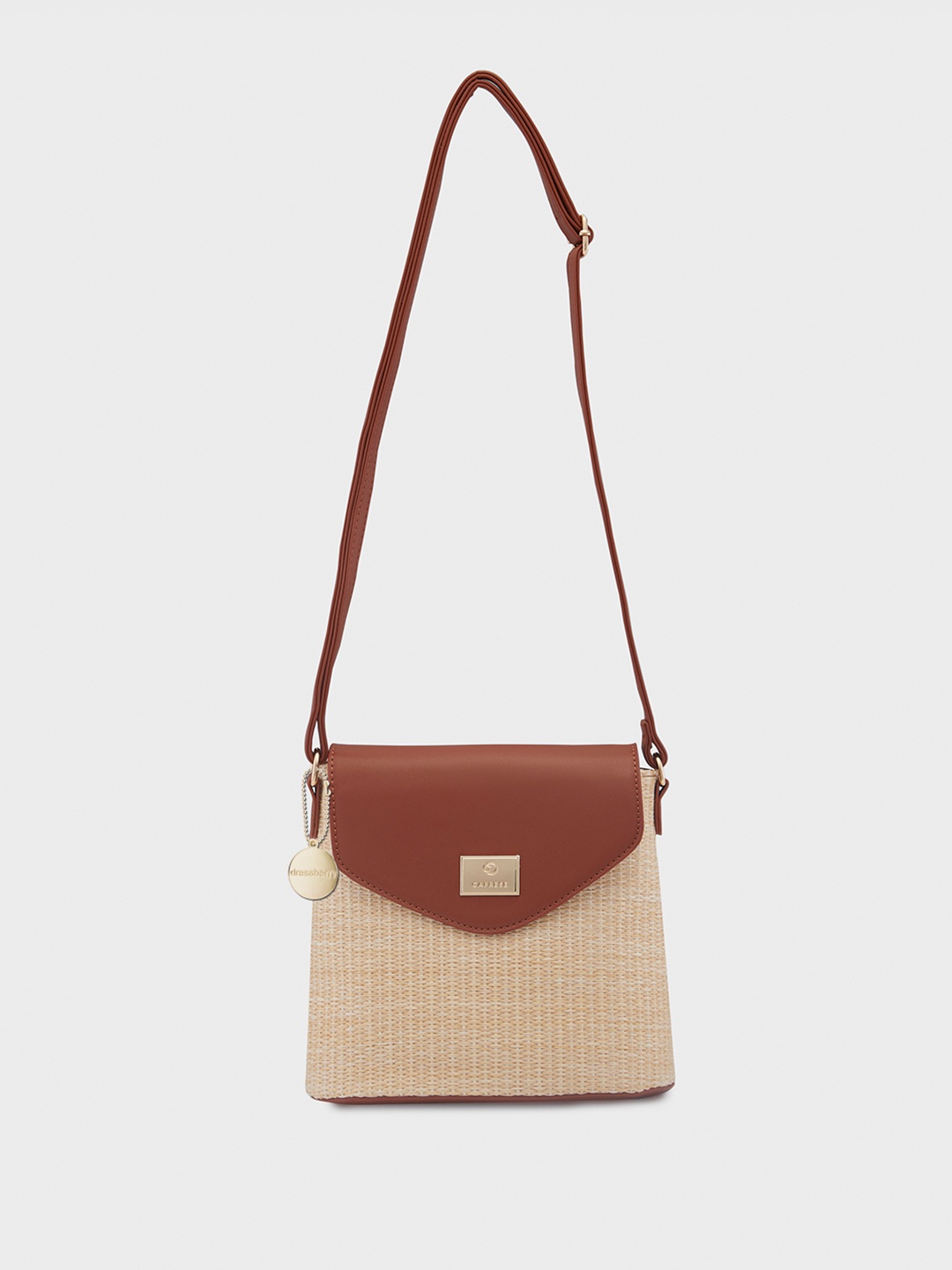 

DressBerry X CAPRESE Structured Sling Bag with Tasselled, Brown