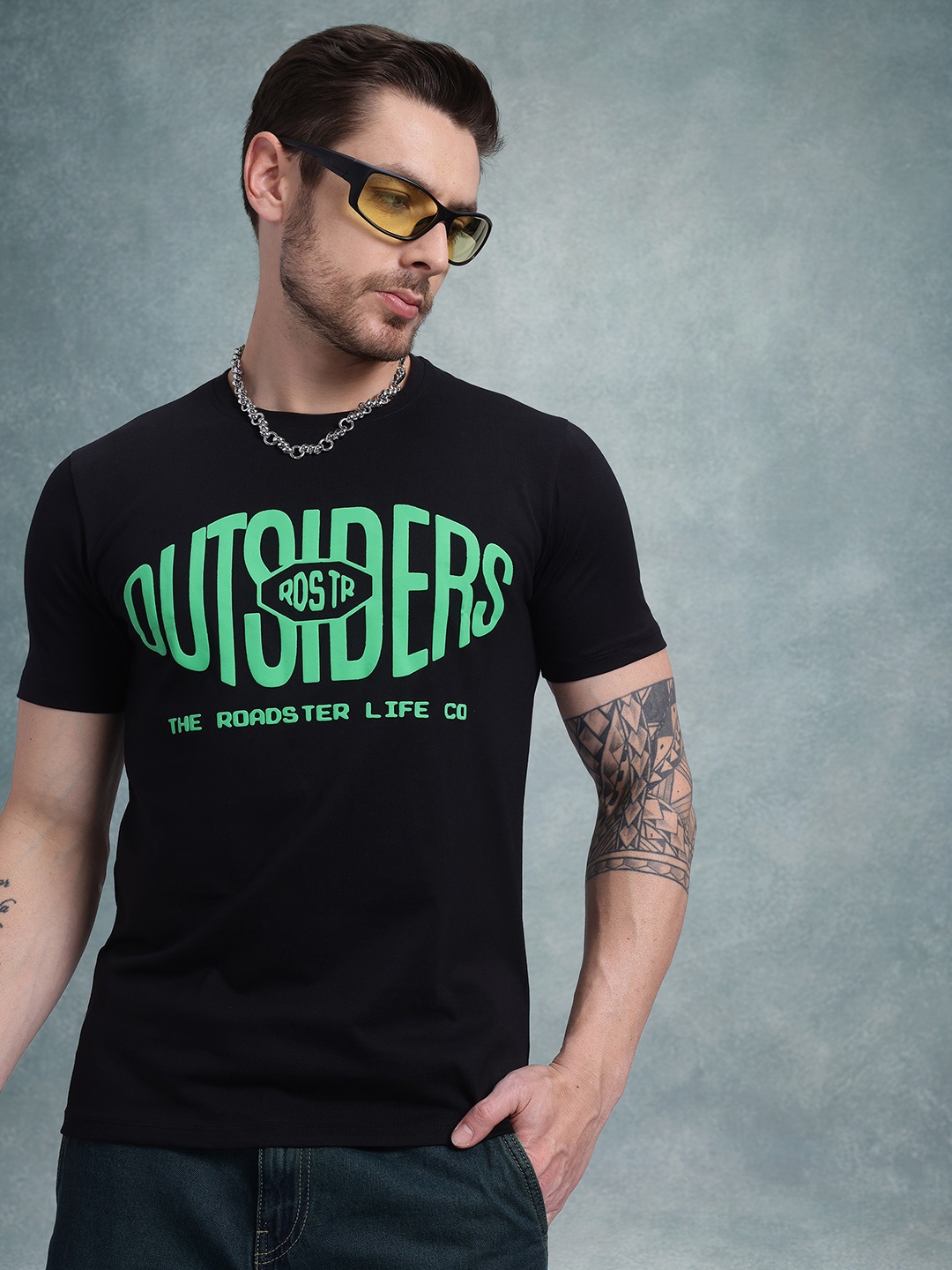 

The Roadster Lifestyle Co. Typography Printed T-shirt, Black