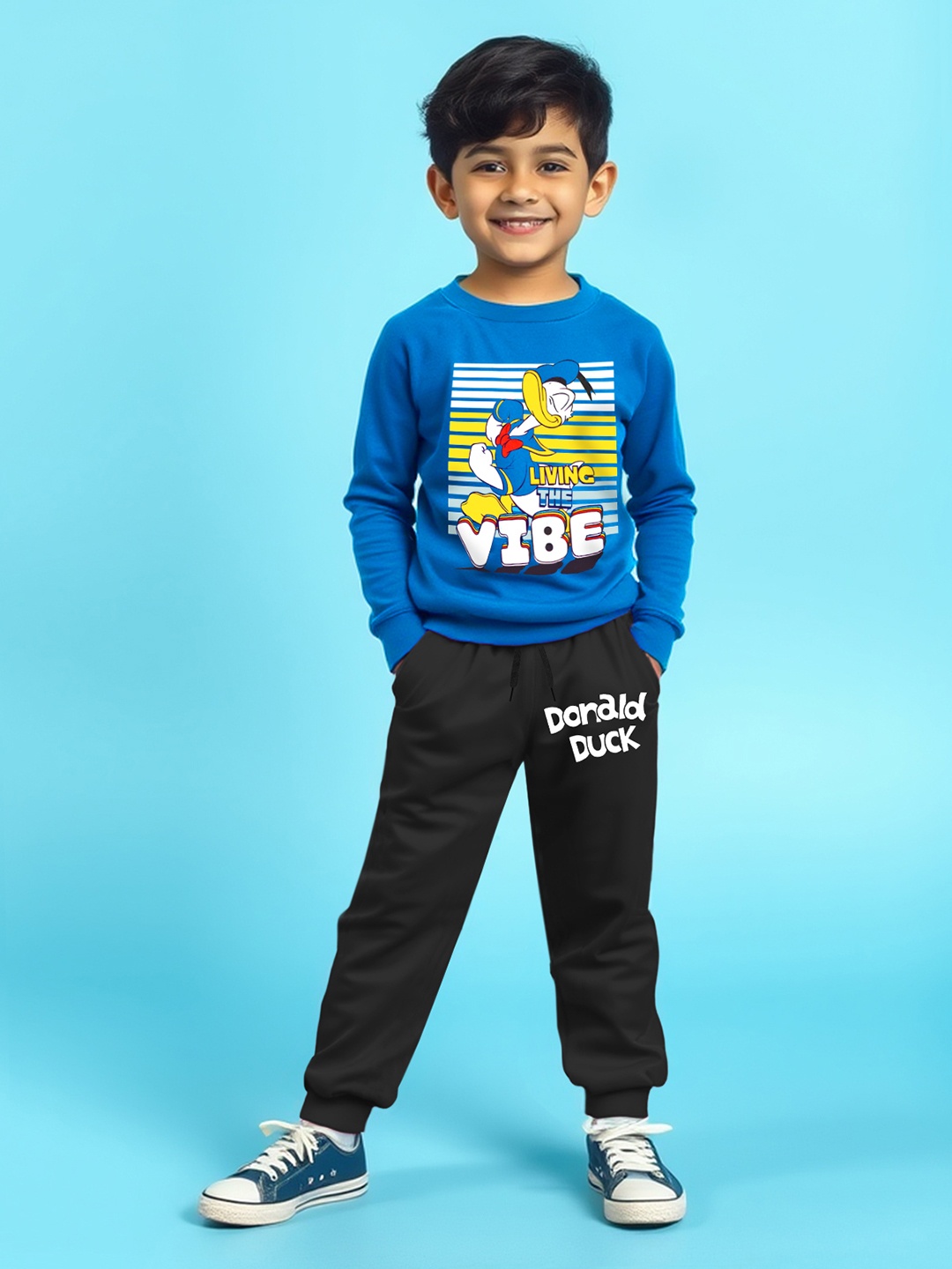 

Disney By Miss and Chief Boys Printed Sweatshirt & Joggers, Blue