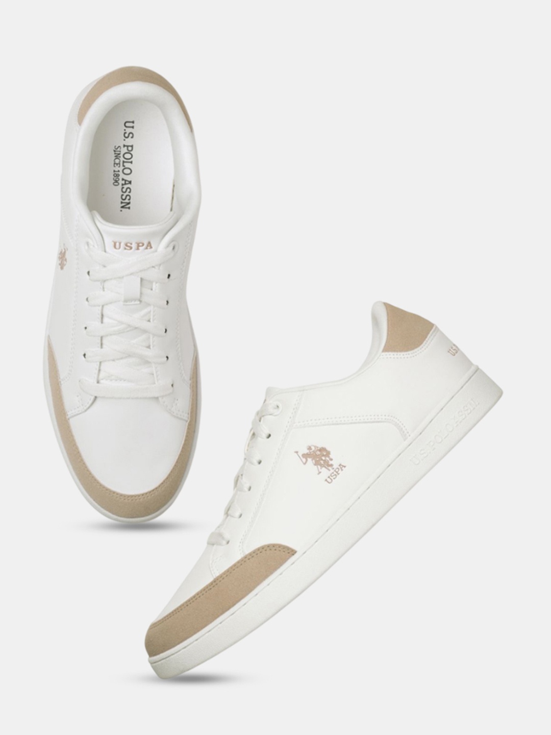 

U.S. Polo Assn. Men PU Sneakers, Off white