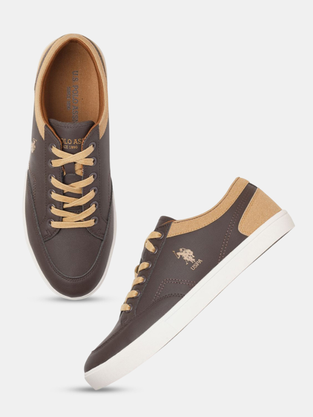 

U.S. Polo Assn. Men PU Sneakers, Brown