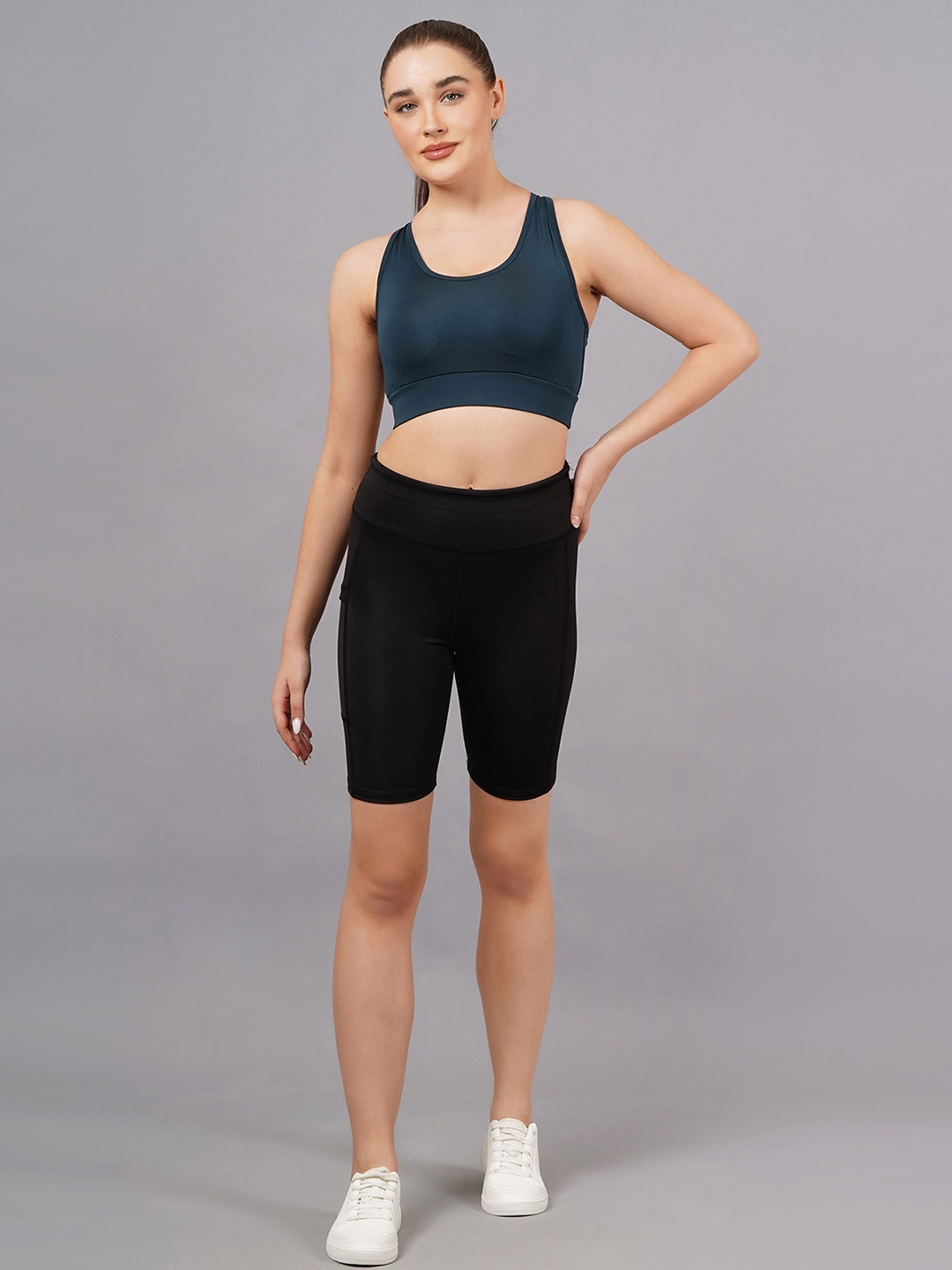 

KYK Women High Waisted Tummy-Control Dri-FIT Cycling Shorts, Black