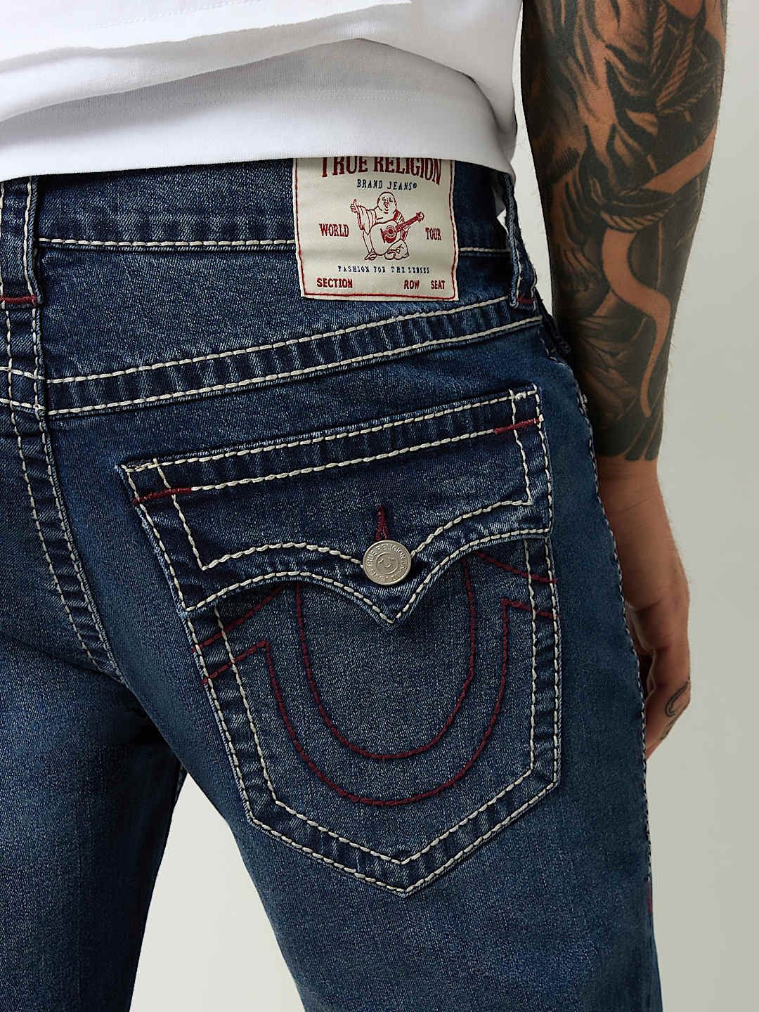

True Religion Big T Rocco Slim Fit Mid Rise Washed Jeans, Blue