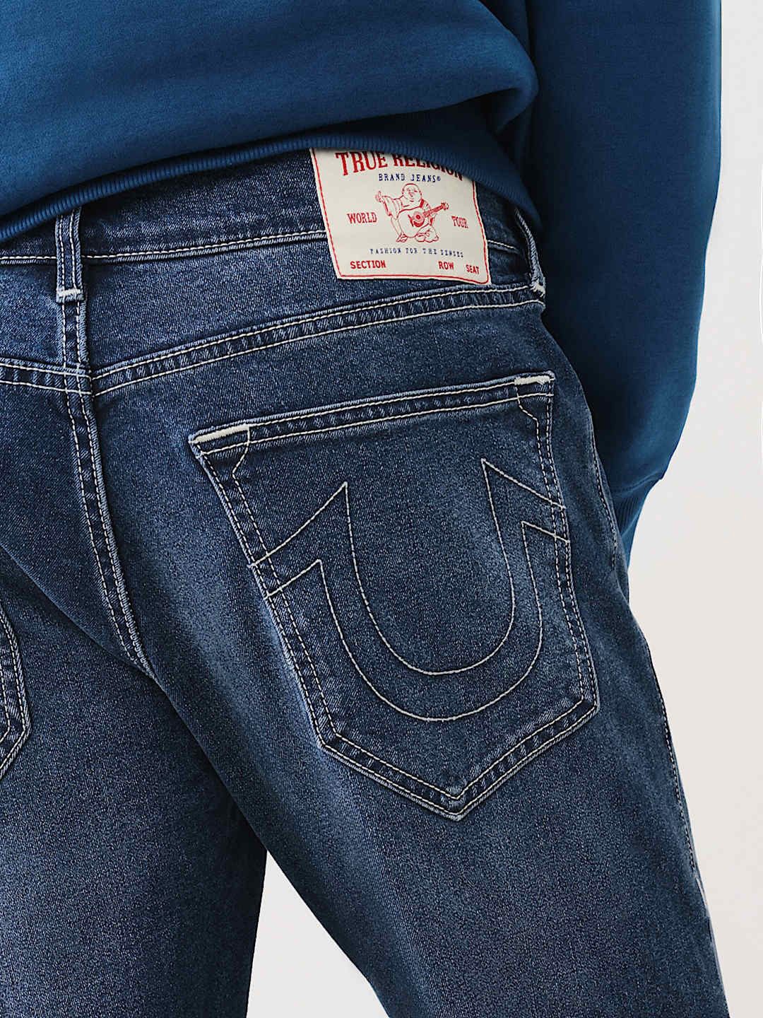 

True Religion Sn Ricky Straight Fit Mid Rise Washed Jeans, Blue