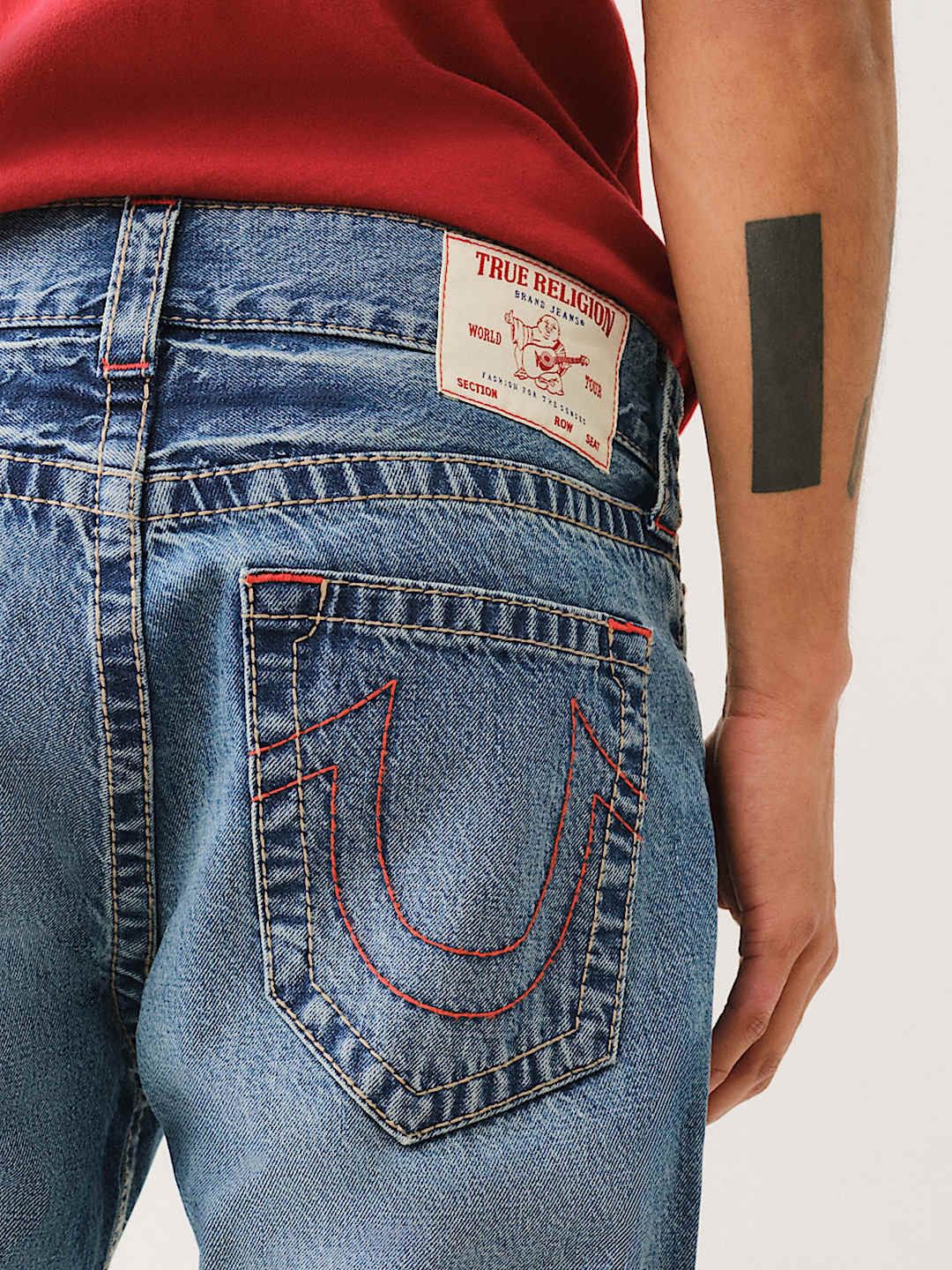 

True Religion Big T Men Pure Cotton Skinny Fit Light Fade Jeans, Blue