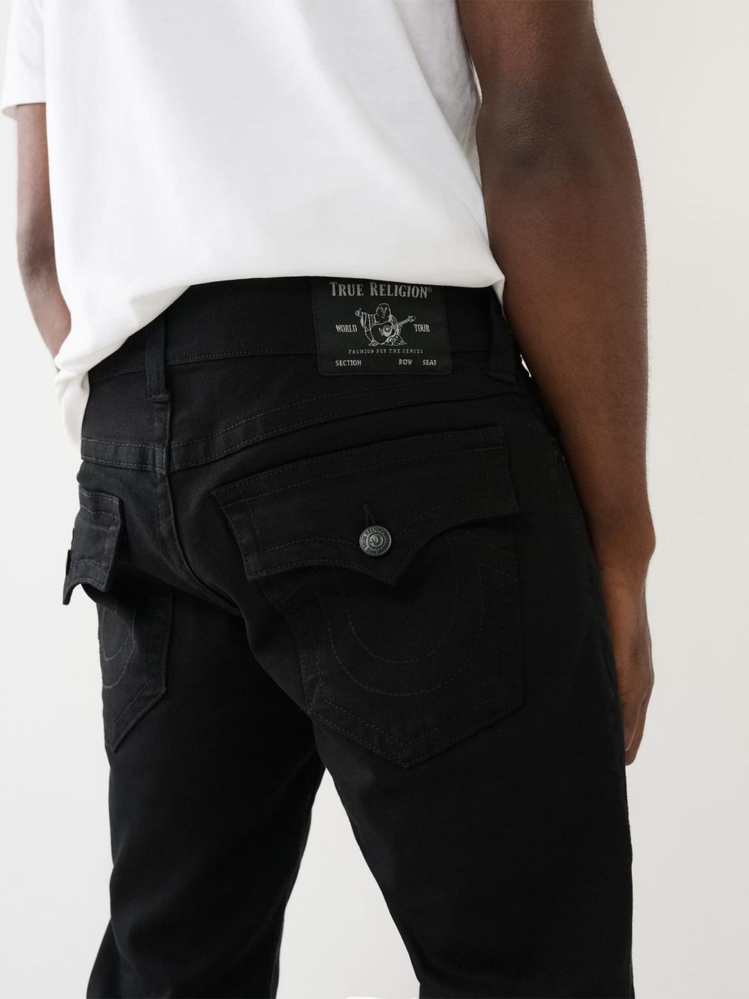 

True Religion SN Ricky Straight Fit Mid Rise Solid Jeans, Black