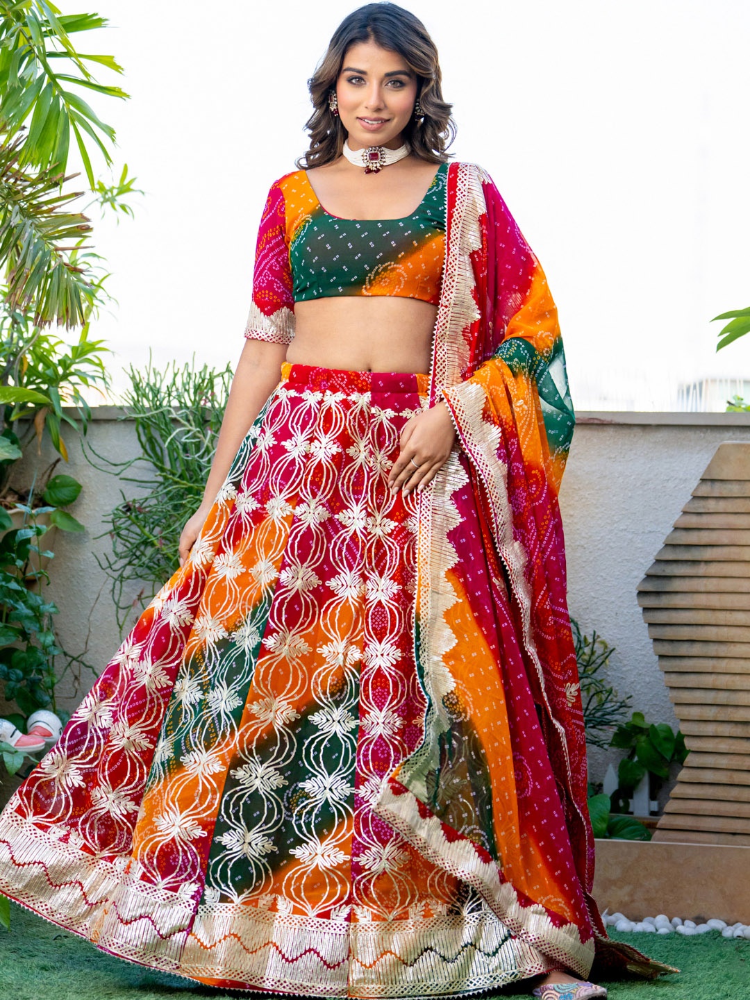 

PRETTY PALLU Embroidered Ready to Wear Lehenga & Blouse With Dupatta, Yellow