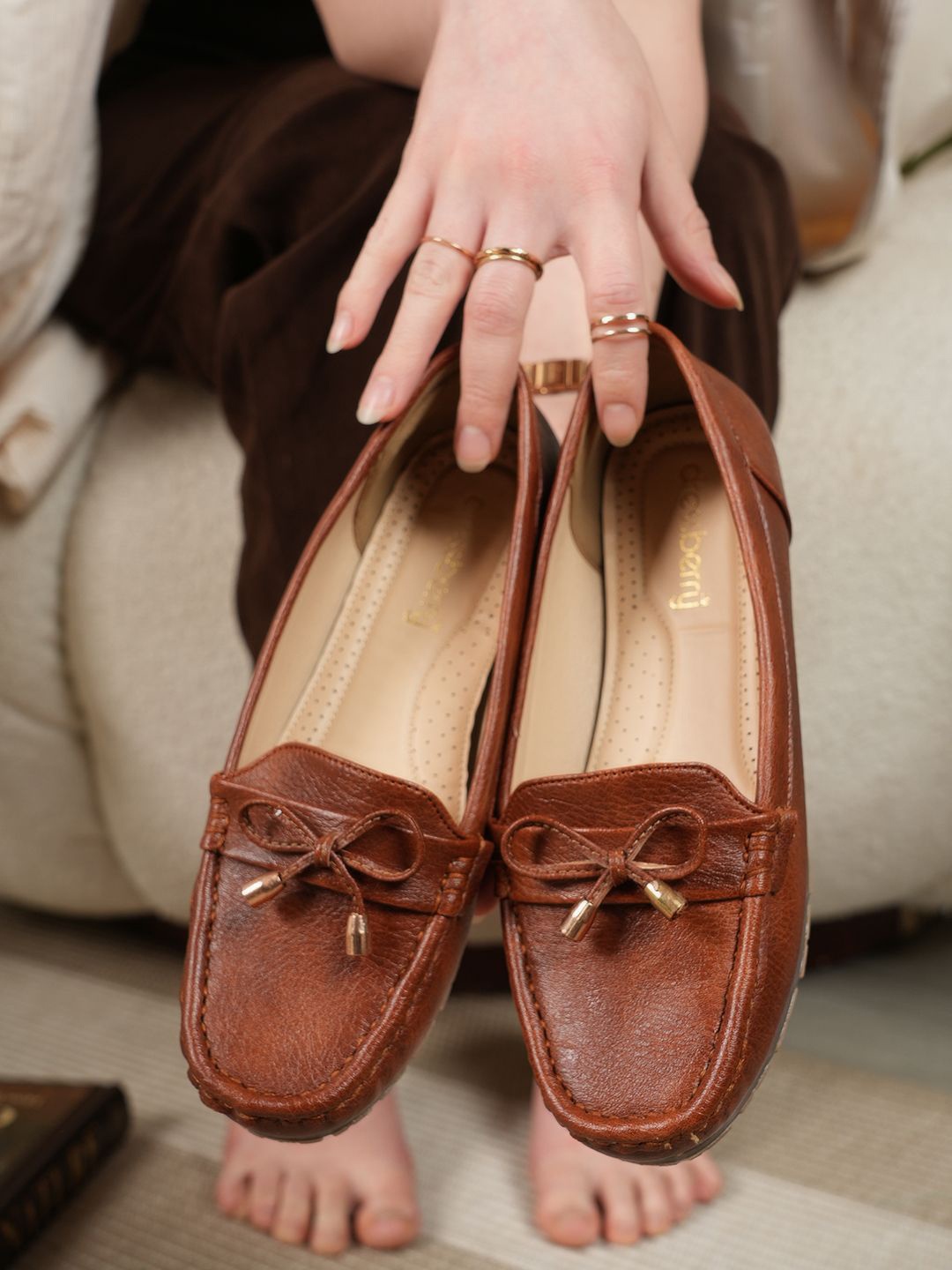 

DressBerry Women Slip-On Loafers, Tan