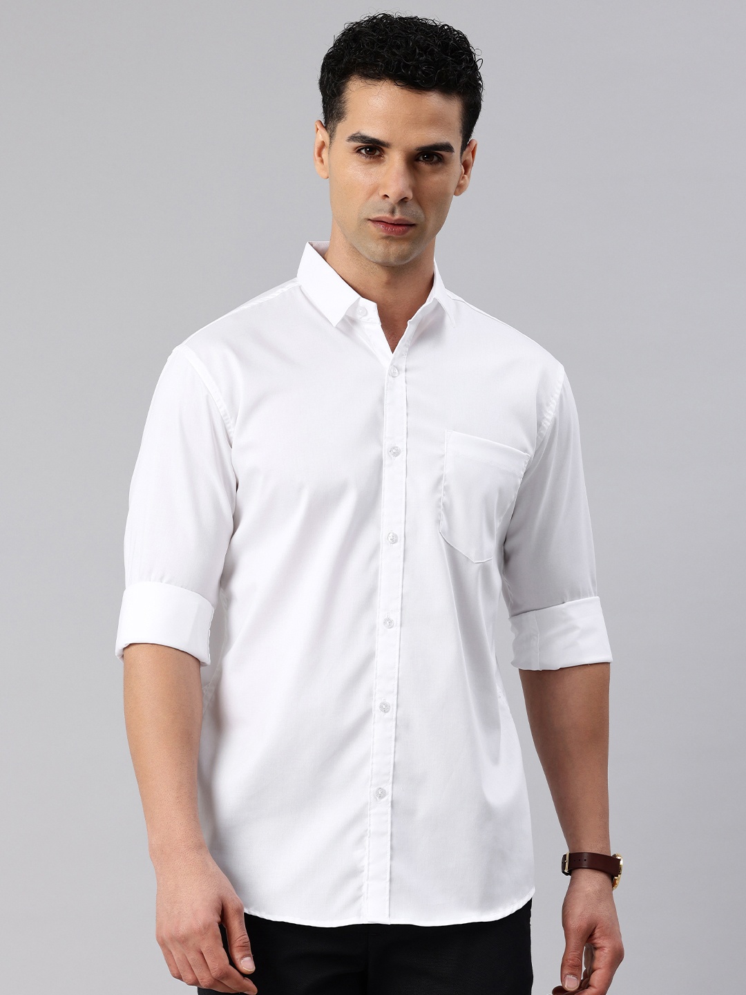 

Majestic Man Comfort Slim Fit Pure Cotton Casual Shirt, White