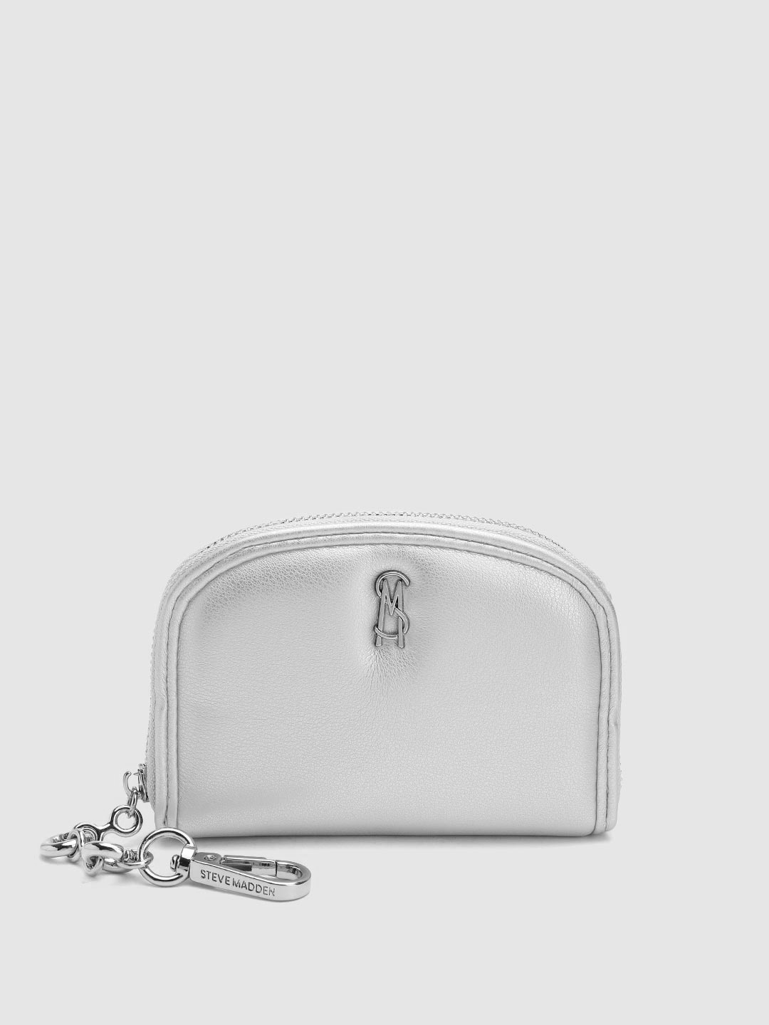 Steve Madden Women Zip Around Wallet, Silver