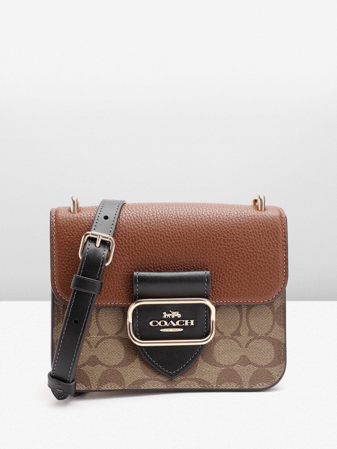 

Coach Brand Logo Print Sling Bag, Brown