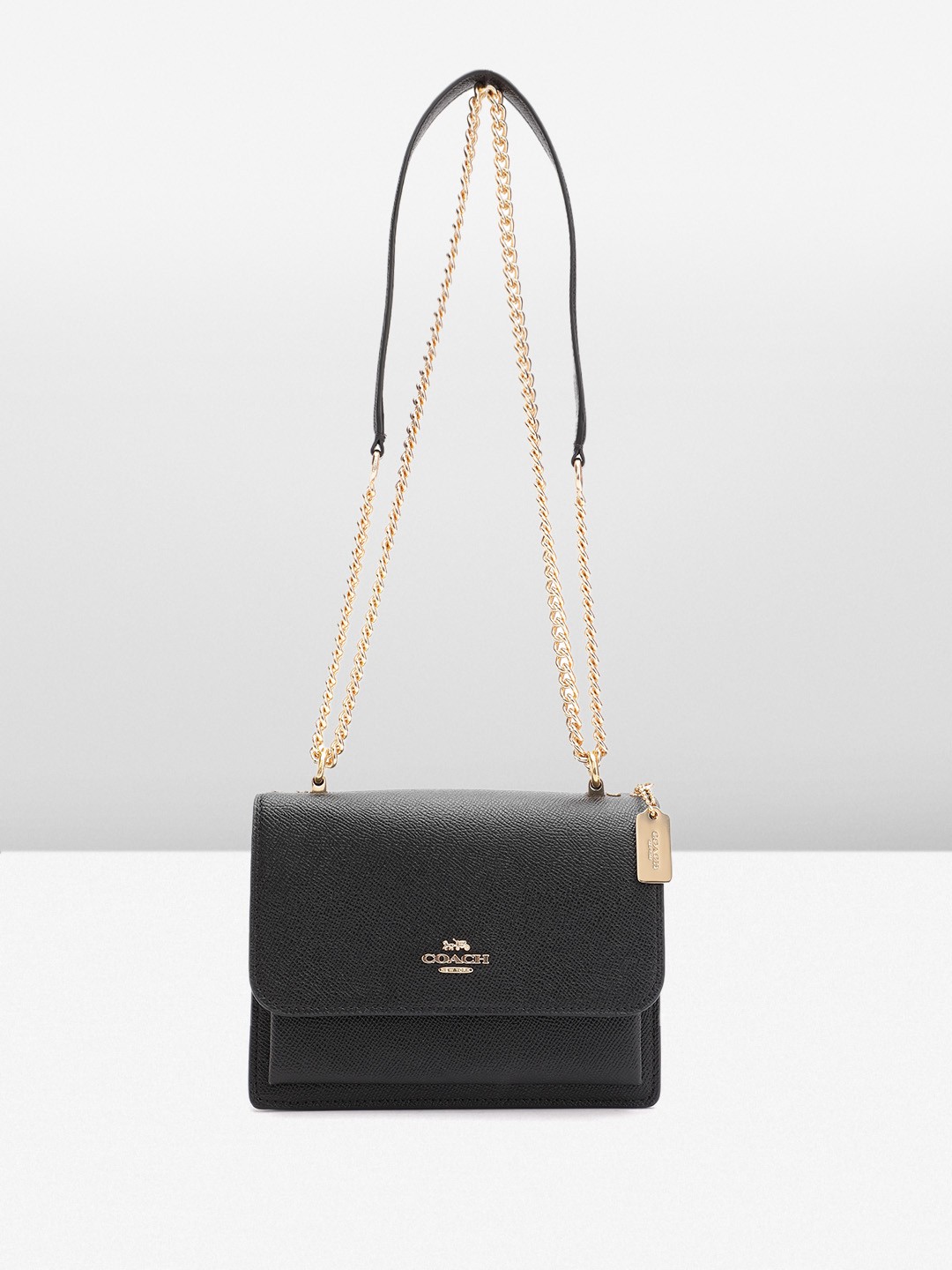 

Coach Textured Leather Structured Shoulder Bag, Black
