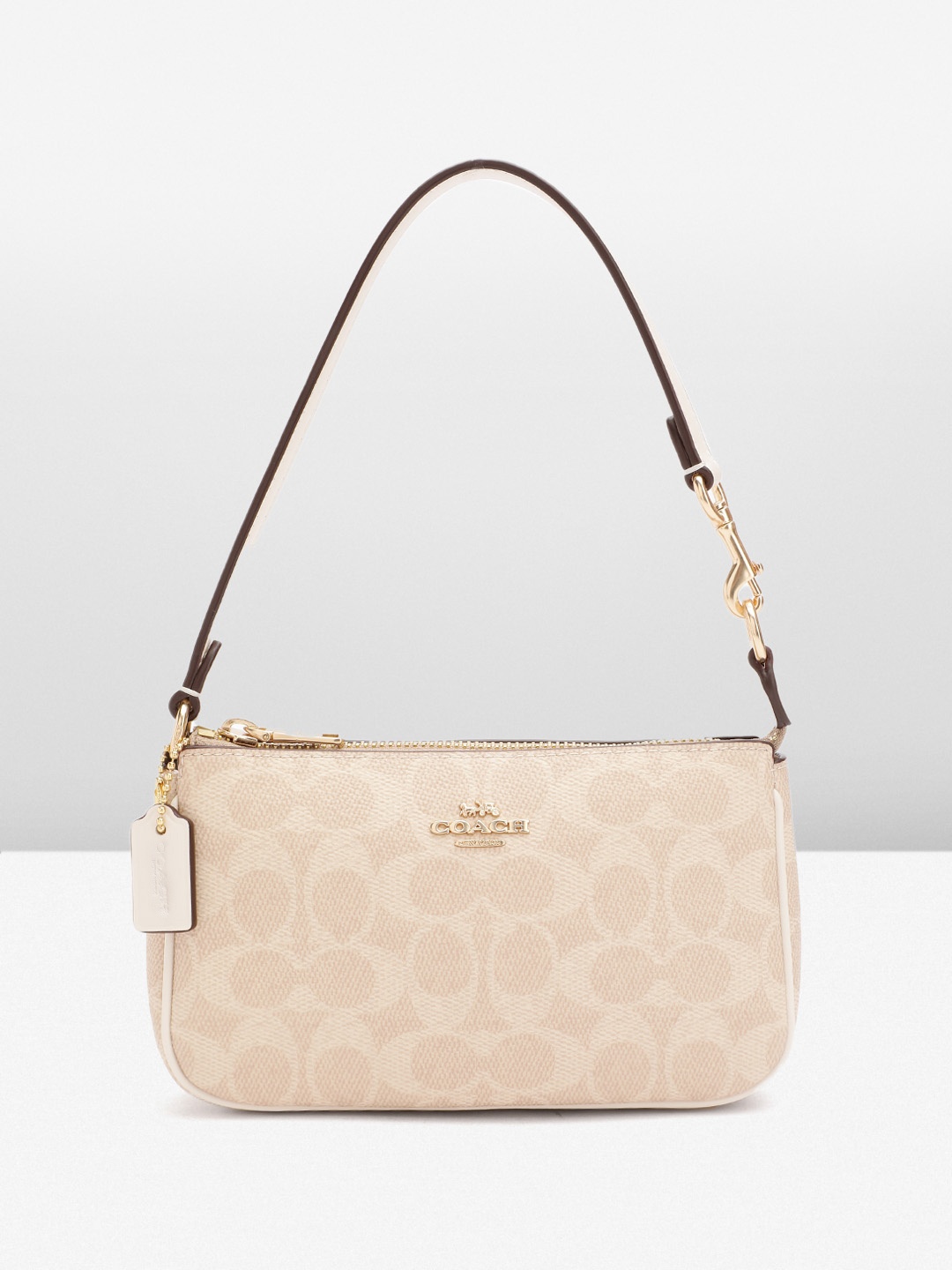 

Coach Textured Structured Shoulder Bag, Beige