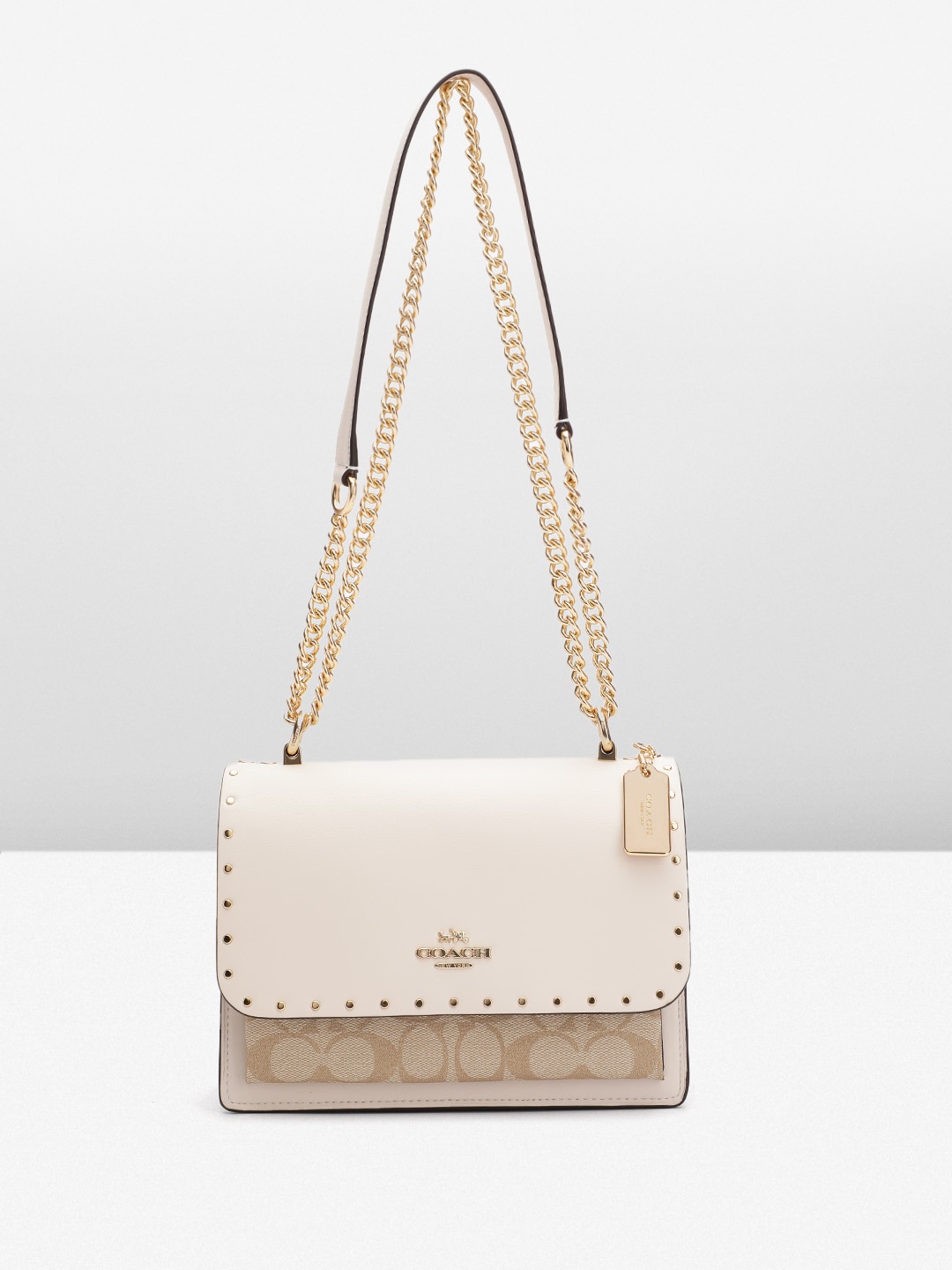 

Coach Studded Crossbody Brand Logo Detailed Sling Bag, Off white