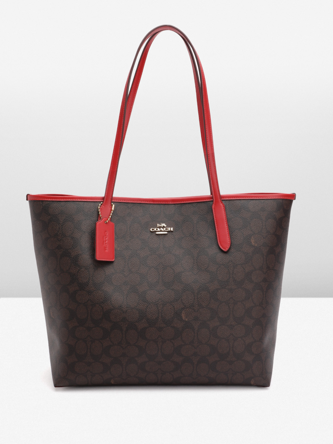 

Coach Textured Structured Shoulder Bag, Brown