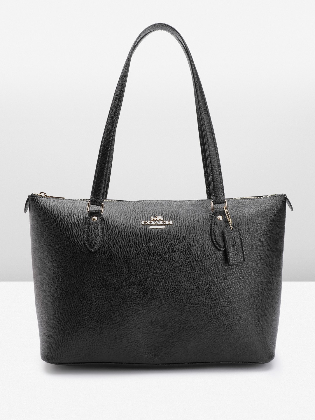 

Coach Textured Leather Structured Shoulder Bag, Black