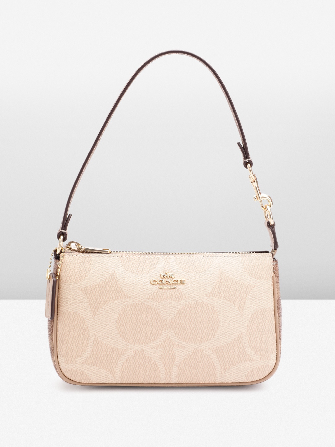 

Coach Textured Structured Handheld Bag, Beige