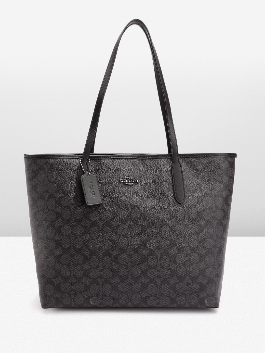 

Coach Textured Structured Shoulder Bag, Black