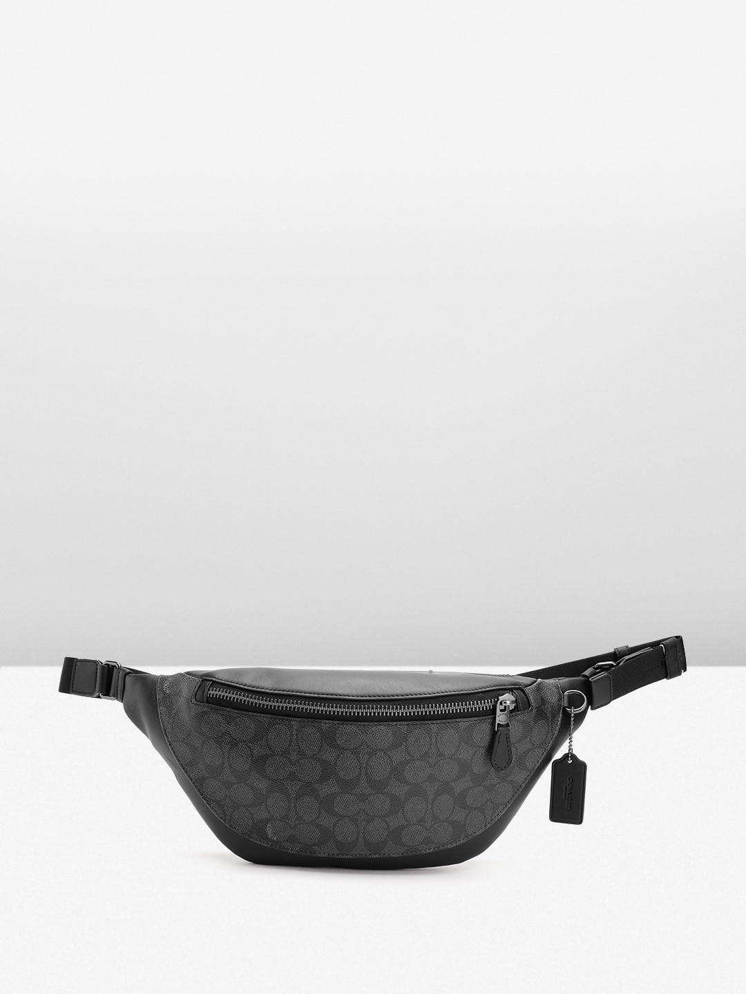 

Coach Men Brand Logo Printed Fanny Waist Pouch, Black