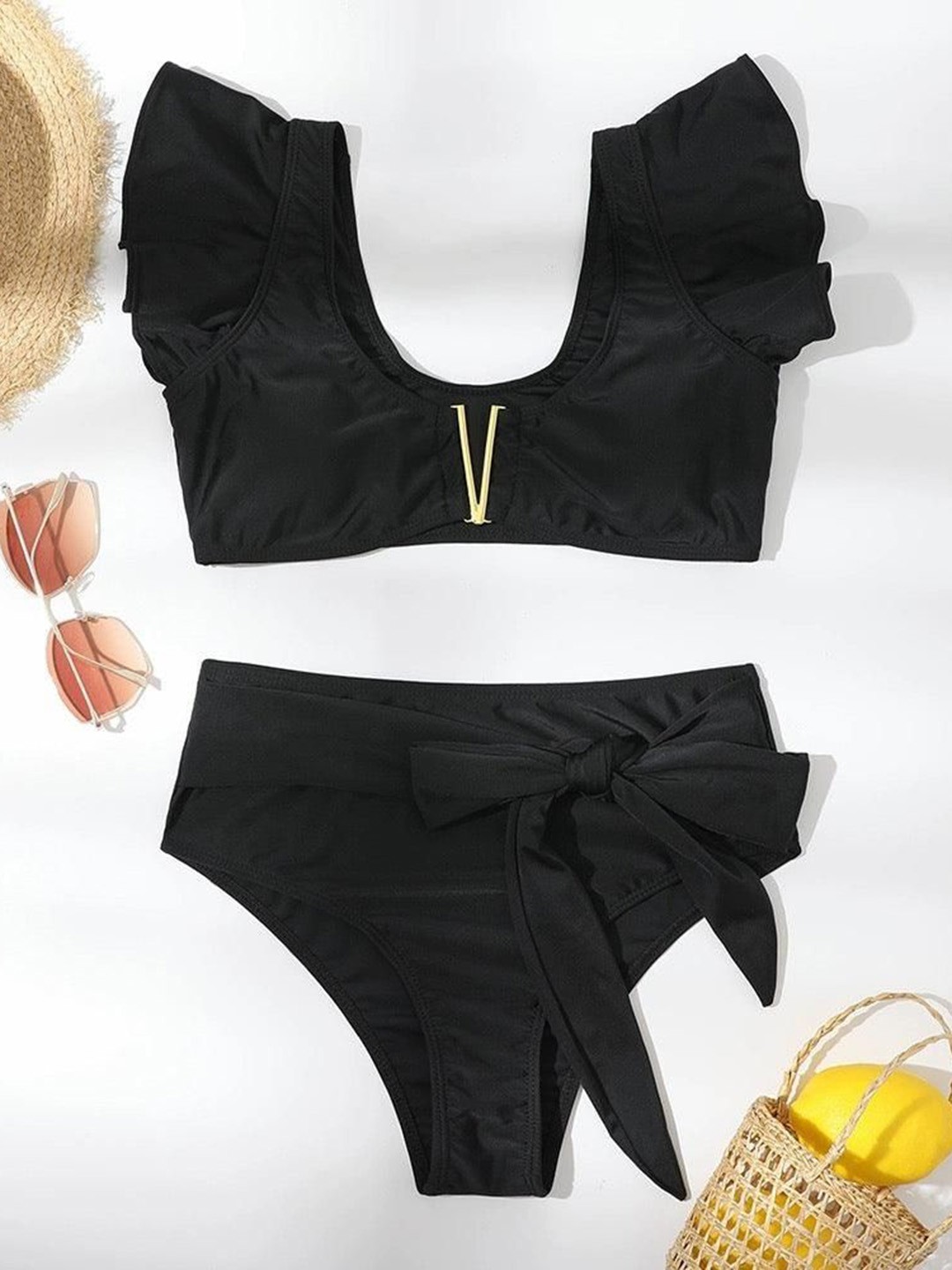 

Alamode By Akanksha Black Hollister Statement Summer Bikini