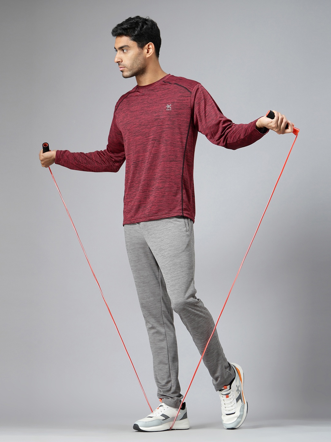 

HRX by Hrithik Roshan Men Abstract Printed Round Neck T-shirt, Maroon
