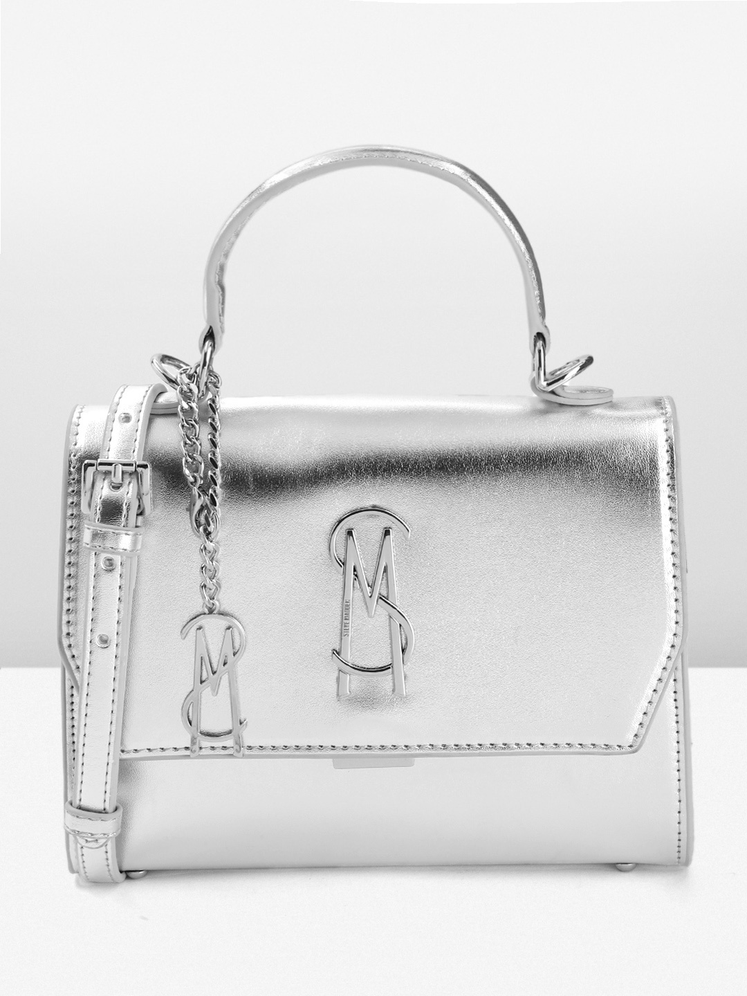 

Steve Madden Structured Satchel Bag, Silver