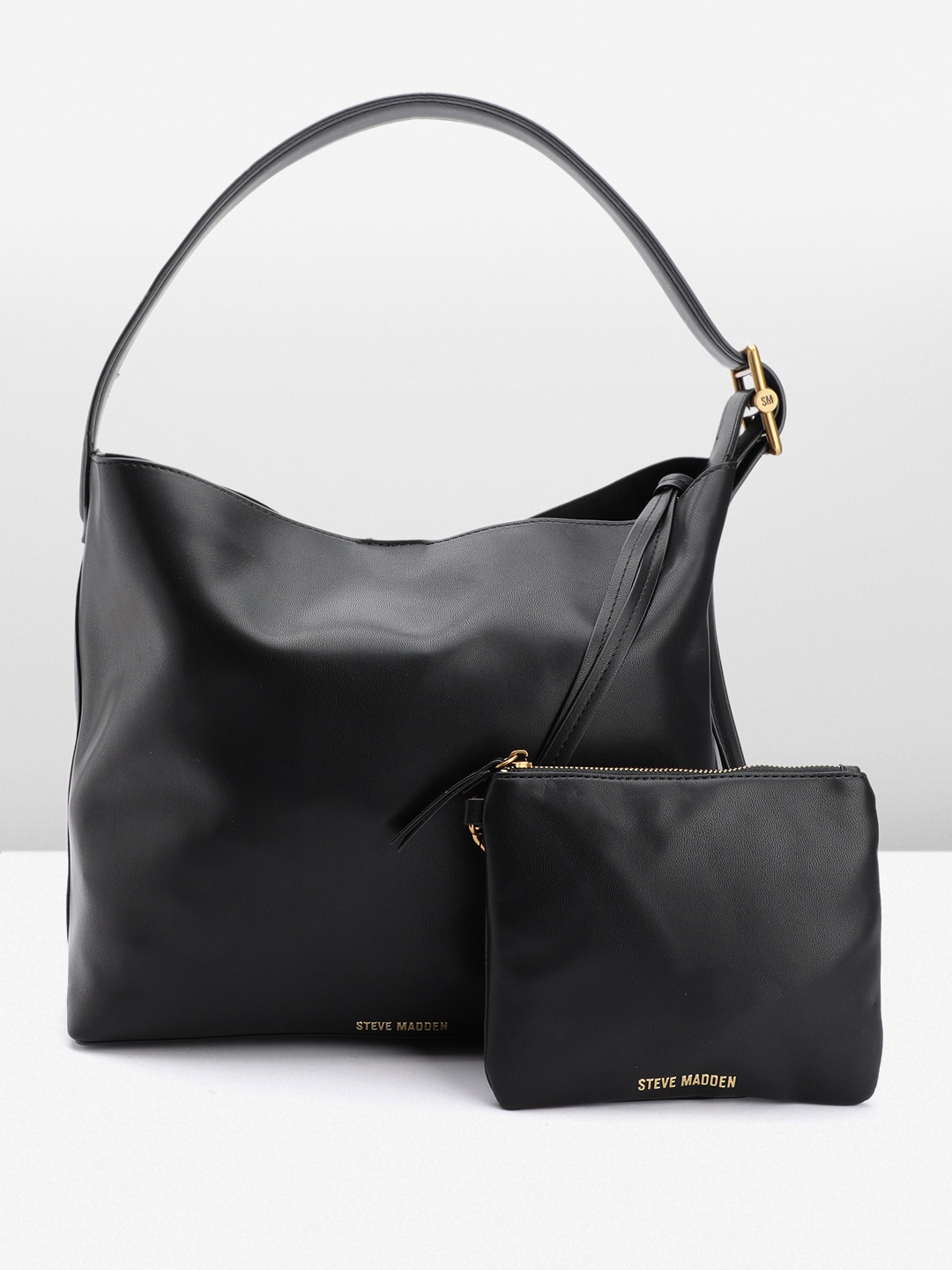 

Steve Madden Oversized Structured Tote Bag with Pouch, Black