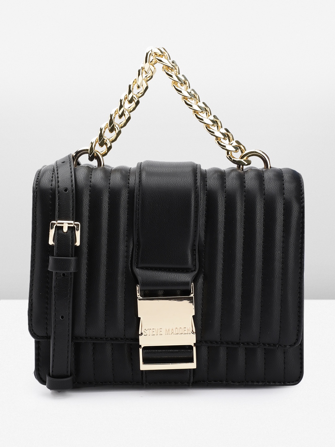 

Steve Madden Structured Quilted Handheld Bag, Black