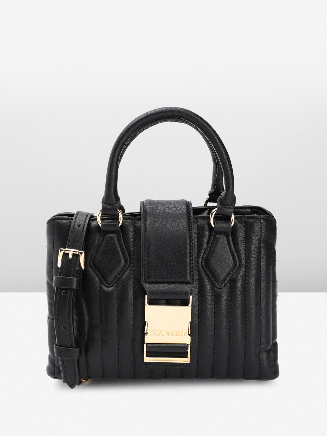 

Steve Madden Quilted Structured Handheld Bag, Black