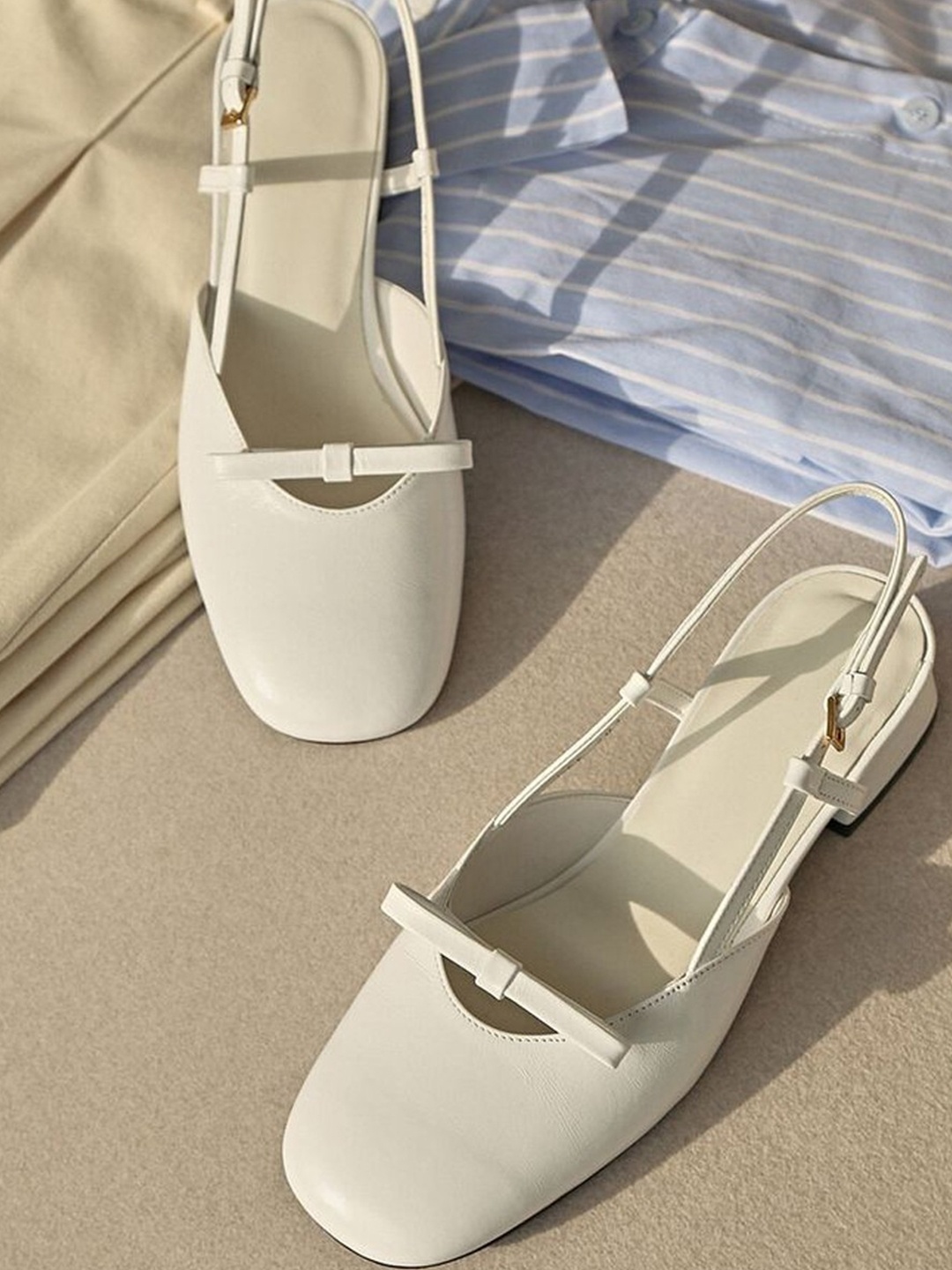 

Street Style Store Women Block Mules with Bows, White