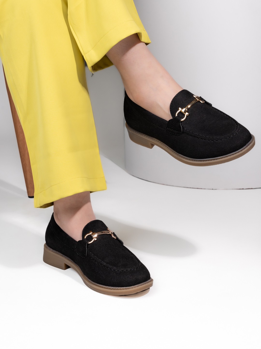 

Mast & Harbour Women Suede Loafers, Black