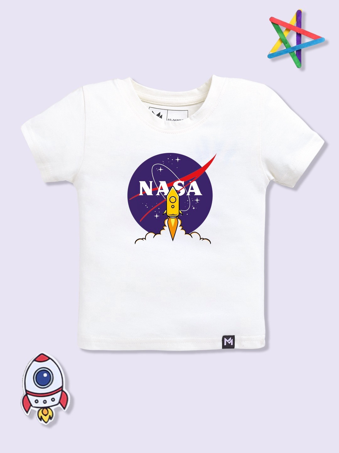 

YK X Minute Mirth Boys Printed Pure Cotton T-shirt, Off white