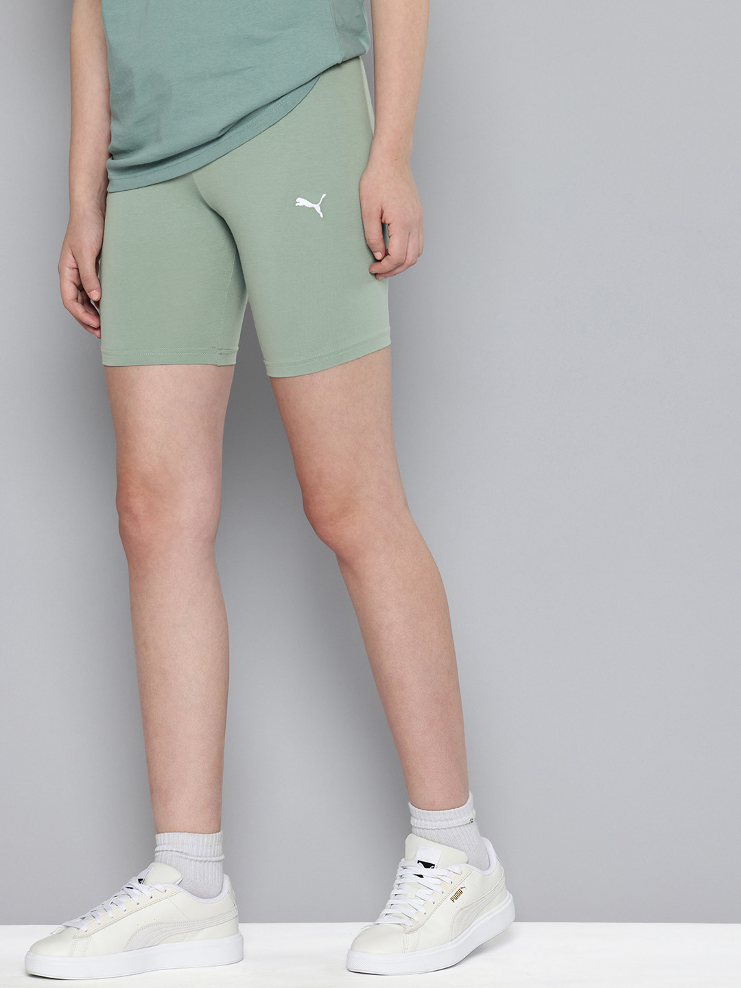

Puma Women Skinny Fit High-Rise Outdoor Biker Shorts, Green