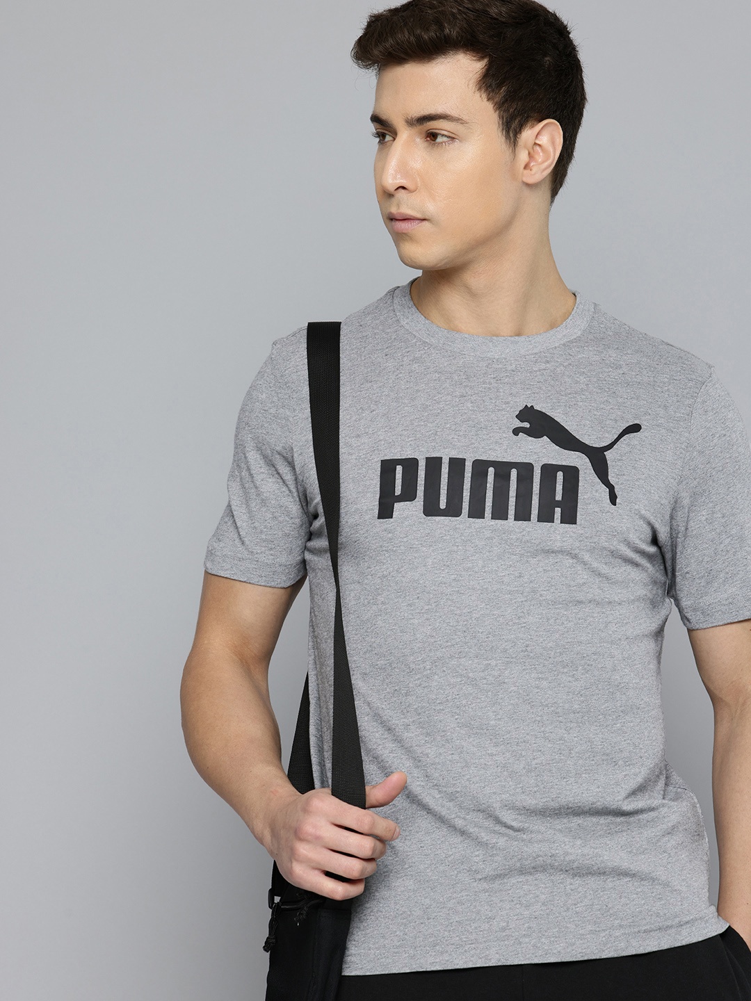 

Puma No. 1 Logo Printed Pure Cotton Outdoor T-shirt, Grey