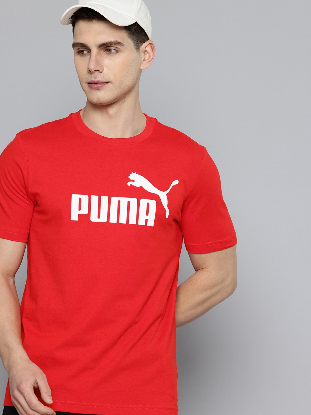 

Puma No. 1 Brand Logo Printed Pure Cotton T-shirt, Red