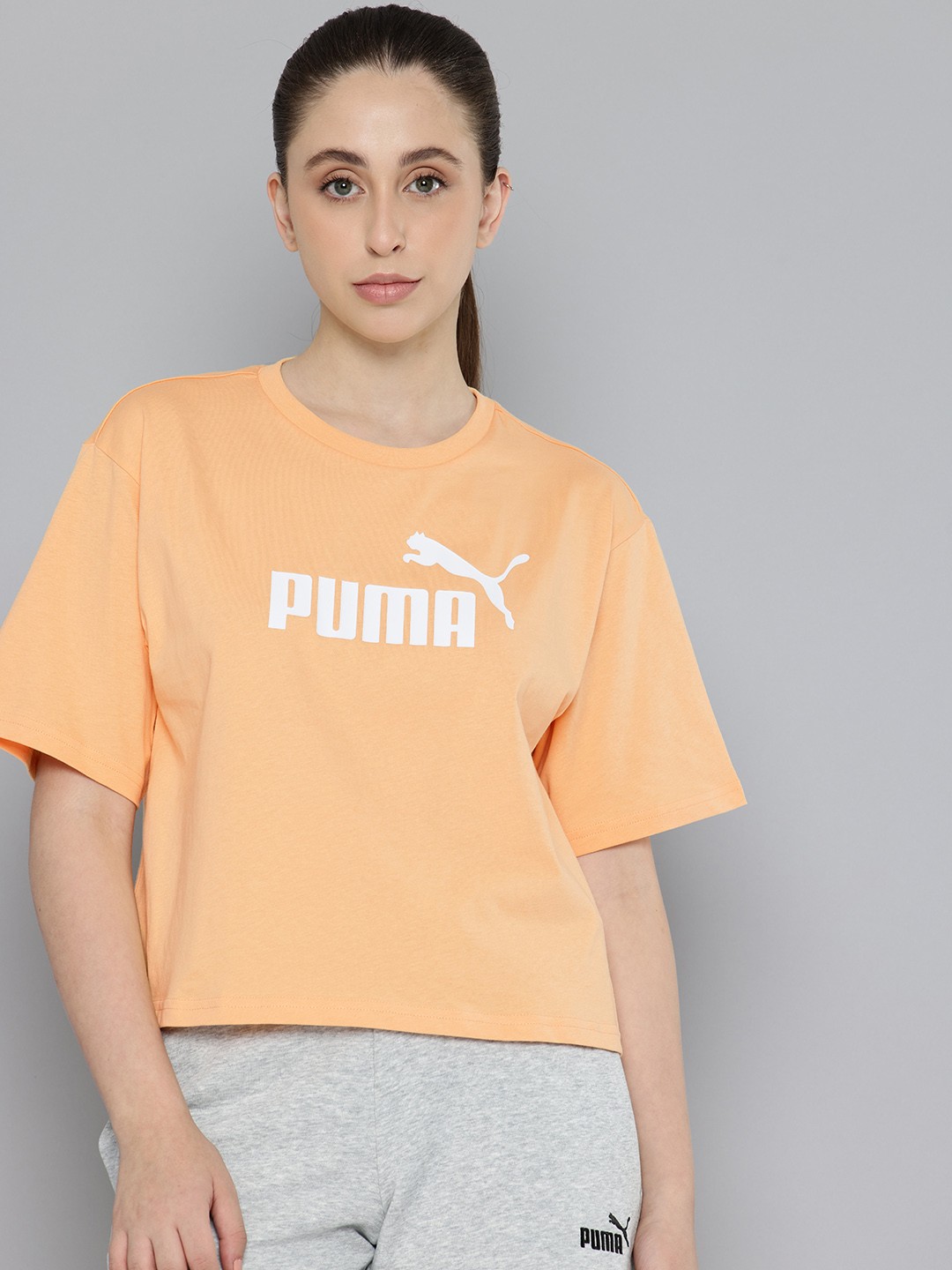 

Puma No. 1 Logo Printed Pure Cotton Relaxed Fit T-shirt, Yellow
