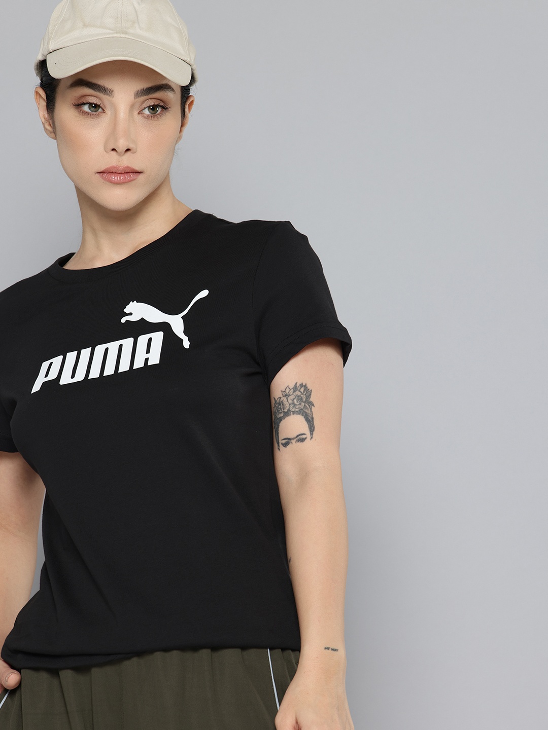 

Puma Brand Logo Printed Pure Cotton T-shirt, Black