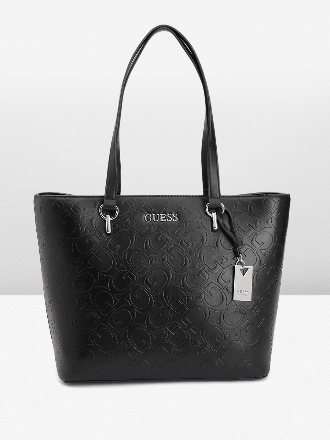 

GUESS Textured Structured Shoulder Bag, Black
