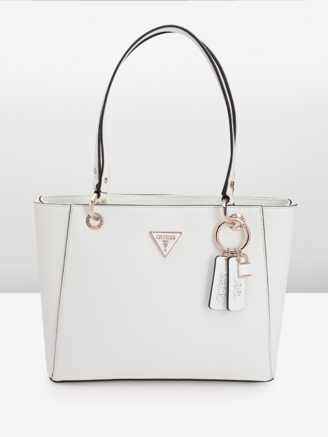 

GUESS Textured Structured Shoulder Bag, White